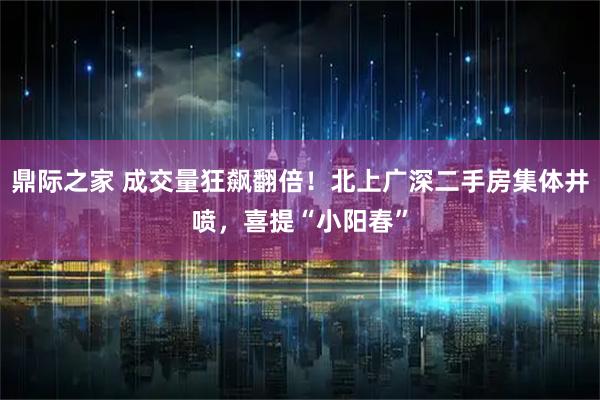 鼎际之家 成交量狂飙翻倍！北上广深二手房集体井喷，喜提“小阳春”